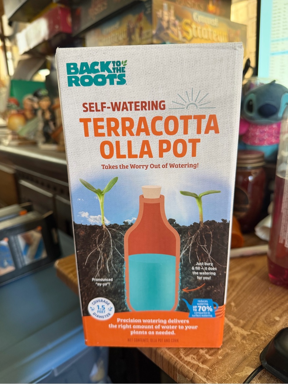 Self-Watering Terracotta Olla Pot - Orange